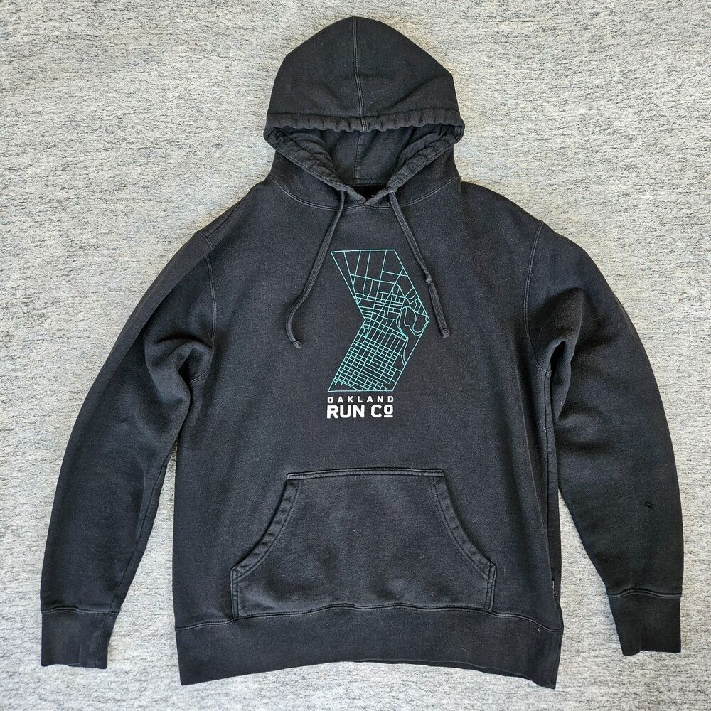 Oaklandish Oakland Run Club Black Pullover Hoodie Graphic Sweatshirt Men's Sz XL